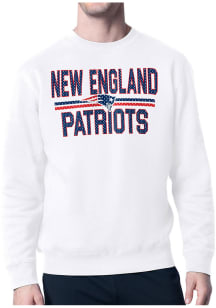 Starter New England Patriots Mens White Mesh Logo Long Sleeve Crew Sweatshirt