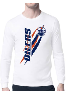 Starter Edmonton Oilers White Color Scratch Long Sleeve T Shirt