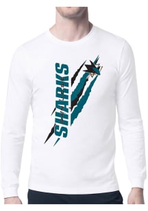 Starter San Jose Sharks White Color Scratch Long Sleeve T Shirt
