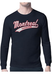 Starter Montreal Canadiens Navy Blue Tailsweep Long Sleeve T Shirt