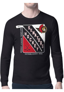 Starter Ottawa Senators Black Shield Long Sleeve T Shirt