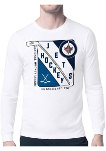 Starter Winnipeg Jets White Shield Long Sleeve T Shirt