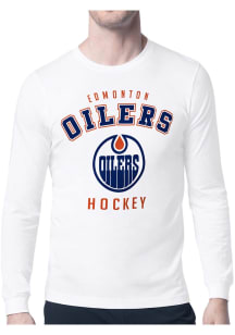 Starter Edmonton Oilers White Logo Long Sleeve T Shirt