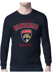 Starter Florida Panthers Navy Blue Logo Long Sleeve T Shirt