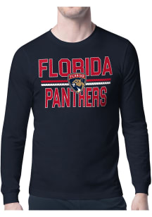 Starter Florida Panthers Navy Blue Mesh Logo Long Sleeve T Shirt