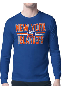 Starter New York Islanders Blue Mesh Logo Long Sleeve T Shirt