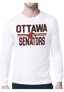 Starter Ottawa Senators White Mesh Logo Long Sleeve T Shirt