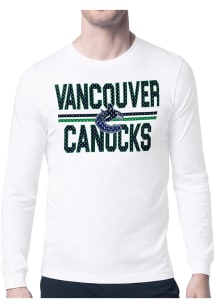 Starter Vancouver Canucks White Mesh Logo Long Sleeve T Shirt