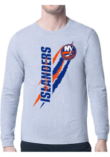 Starter New York Islanders Grey Color Scratch Long Sleeve T Shirt