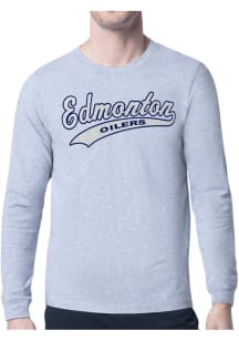 Starter Edmonton Oilers Grey Tailsweep Long Sleeve T Shirt