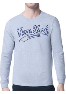 Starter New York Islanders Grey Tailsweep Long Sleeve T Shirt