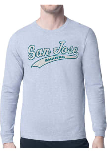 Starter San Jose Sharks Grey Tailsweep Long Sleeve T Shirt