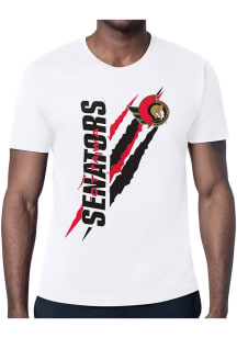 Starter Ottawa Senators White Color Scratch Short Sleeve T Shirt