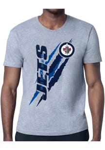 Starter Winnipeg Jets Grey Color Scratch Short Sleeve T Shirt