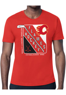 Starter Calgary Flames Red Shield Short Sleeve T Shirt