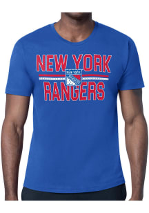 Starter New York Rangers Blue Mesh Logo Short Sleeve T Shirt