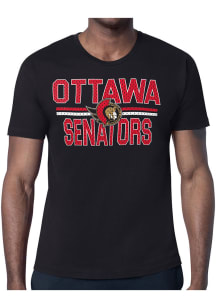 Starter Ottawa Senators Black Mesh Logo Short Sleeve T Shirt