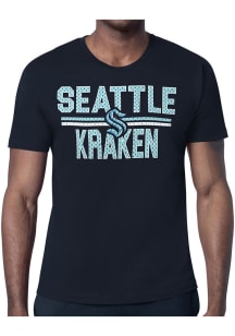 Starter Seattle Kraken Navy Blue Mesh Logo Short Sleeve T Shirt