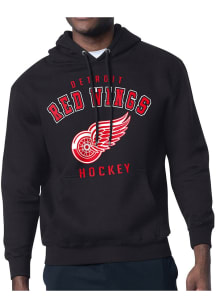 Starter Detroit Red Wings Mens Black Logo Long Sleeve Hoodie