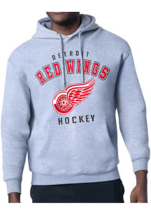 Starter Detroit Red Wings Mens Grey Logo Long Sleeve Hoodie