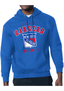 Starter New York Rangers Mens Blue Logo Long Sleeve Hoodie