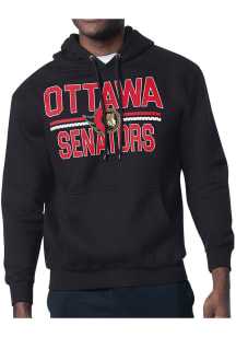 Starter Ottawa Senators Mens Black Mesh Logo Long Sleeve Hoodie