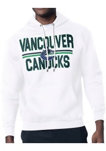 Starter Vancouver Canucks Mens White Mesh Logo Long Sleeve Hoodie
