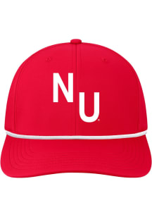 Nebraska Cornhuskers Mens Red Back Nine Stretch Fit Vault Wordmark Flex Hat