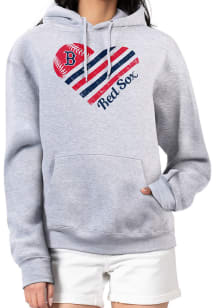 4Her Boston Red Sox Womens Grey Heart Hooded Sweatshirt