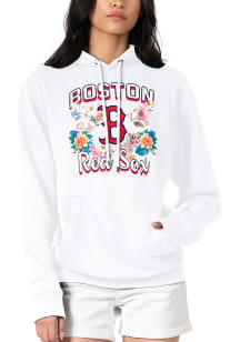 4Her Boston Red Sox Womens White Flowers Hooded Sweatshirt