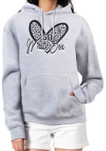 4Her Chicago White Sox Womens Grey Leopard Heart Hooded Sweatshirt
