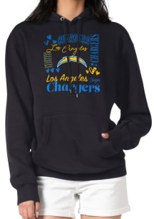 4Her Los Angeles Chargers Womens Black Collage Hooded Sweatshirt