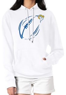 4Her Los Angeles Rams Womens White Subtle Football Hooded Sweatshirt