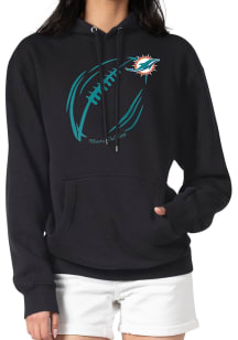 4Her Miami Dolphins Womens Black Subtle Football Hooded Sweatshirt