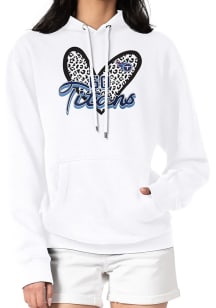 4Her Tennessee Titans Womens White Leopard Heart Hooded Sweatshirt
