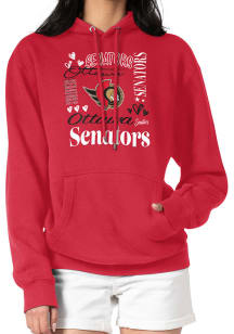 4Her Ottawa Senators Womens Red Collage Hooded Sweatshirt