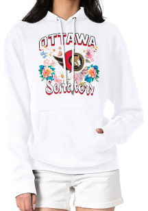 4Her Ottawa Senators Womens White Flowers Hooded Sweatshirt