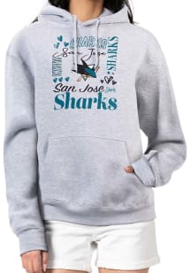 4Her San Jose Sharks Womens Grey Collage Hooded Sweatshirt