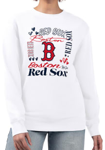 4Her Boston Red Sox Womens White Collage Crew Sweatshirt