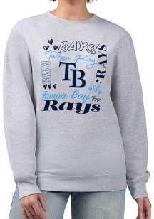 4Her Tampa Bay Rays Womens Grey Collage Crew Sweatshirt