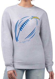 4Her Los Angeles Chargers Womens Grey Subtle Football Crew Sweatshirt