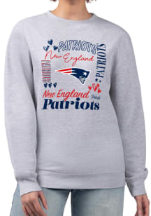 4Her New England Patriots Womens Grey Collage Crew Sweatshirt