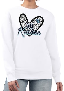 4Her Seattle Kraken Womens White Leopard Heart Crew Sweatshirt