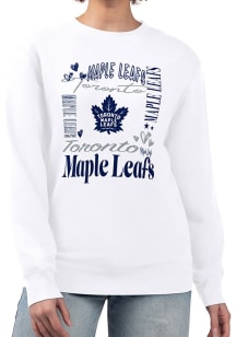 4Her Toronto Maple Leafs Womens White Collage Crew Sweatshirt