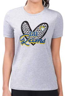 4Her Los Angeles Rams Womens Grey Leopard Heart Fitted Short Sleeve T-Shirt