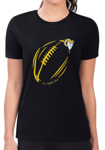 4Her Los Angeles Rams Womens Black Subtle Football Fitted Short Sleeve T-Shirt
