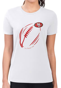 4Her San Francisco 49ers Womens White Subtle Football Fitted Short Sleeve T-Shirt