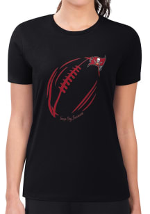 4Her Tampa Bay Buccaneers Womens Black Subtle Football Fitted Short Sleeve T-Shirt