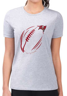4Her Tampa Bay Buccaneers Womens Grey Subtle Football Fitted Short Sleeve T-Shirt