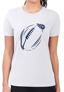 4Her Tennessee Titans Womens White Subtle Football Fitted Short Sleeve T-Shirt